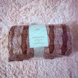 Threshold Studio McGee Brown and Cream Knit Throw